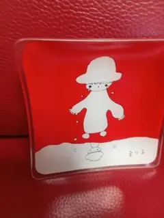 宮城まり子さん ガラス 絵皿 スクエアプレート トレー 小物入れ