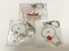 新品 うさまる りんごのアクリルキーホルダー 3点セット アクキー ロフト 秋