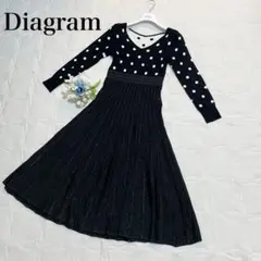【美品♡】グレースコンチネンタル ドットニットワンピース ラメ プリーツ