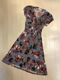 美品 FIFILLES Paris フィフィーユ ワンピース T.1 花柄 水色