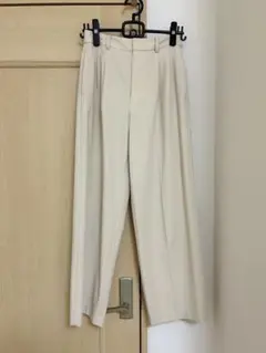 ユニクロ タックワイドパンツ S ナチュラル
