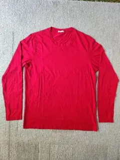 Tシャツ 長袖 赤 カットソー L
