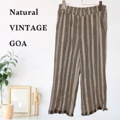 zB461【F】Natural VINTAGE GOA パンツ フリンジヘム