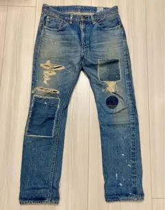 レア!「orslow × beams別注」107IVYフィットダメージ加工デニム