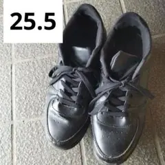 25.5サイズ／レディース／靴／厚底／ブラック／シンプル／汚れあり／運動靴