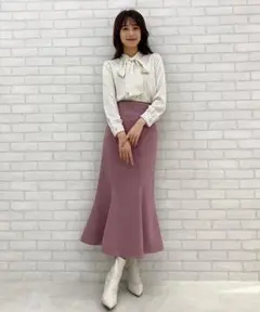 swingle バックレースアップマーメイドスカート ブラック