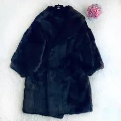 美品✨毛皮コート ロング丈 リアルファー FREE