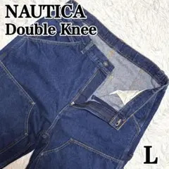 ✨美品✨ NAUTICA ダブルニー デニム カジュアルパンツ 濃紺 作業着 L