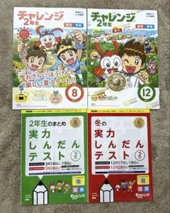 進研ゼミ チャレンジ2年生 2022年8・12月号 2年生実力しんだんテスト2冊