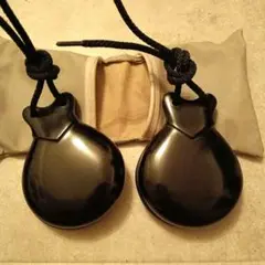 フラメンコパリージョ黒 カスタネット 　紐新品