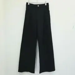 ピンクラテ　ストレッチパンツ　ワイドパンツ　XL/165　ウエスト調整可　黒