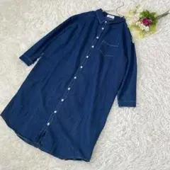 〝アルマデザイン Alma Design〟長袖　デニムシャツワンピース　羽織りM