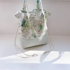 【現品限り】リバティ×ヌビ　巾着バッグ