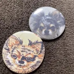 チワワイラストピンバッチ2個セット