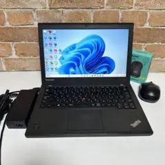 ThinkPadノート PC 高速起動SSD オフィス2024年　マウス付き