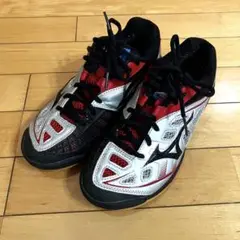 ミズノ MIZUNO ウエーブファング RX シルバー×ブラック×レッド