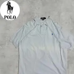 【即発送】90s ポロラルフローレン 半袖 ポロシャツ ブルー L レディース