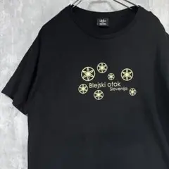 Blejski otok Slovenia Tシャツ 黒　ビッグシルエット