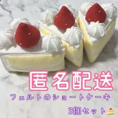 フェルトおままごと ショートケーキ 3個セット