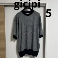 【美品】gicipi ジチピ コットンクルーネックボーダーニット 5