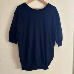 美品　scyeバックリボン付き黒半袖トップス