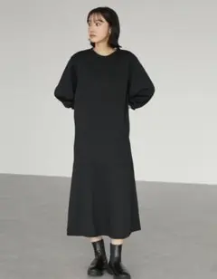 グリーンパークス ショコラフィネローブ バルーンスリーブティアードワンピース①