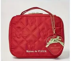 Maison de FLEUR レッドキルティングポーチ