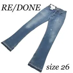 新品未使用 RE/DONE 再構築デニム インディゴブルー カットオフ 26