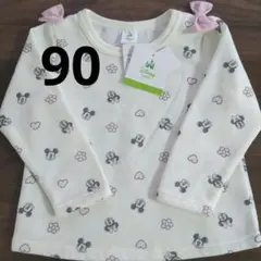新品Disneyミニーマウス、ミッキーマウス裏起毛トレーナー90 女の子