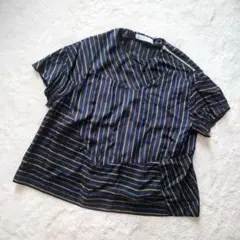 美品 希少 sacai luck ファスナーブラウス アシンメトリー ストライプ