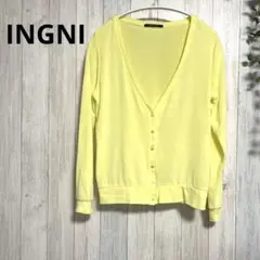 【INGNI イング】Vネックカーディガン レモンイエロー 黄色 薄手