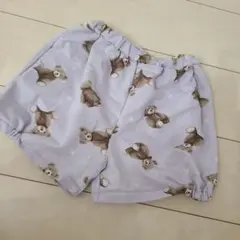 クマ柄ハーフパンツ ラベンダー