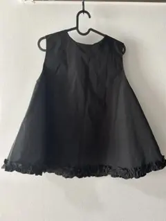 ノースリーブ黒トップス フリル付き Mサイズ