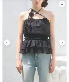 FRENCH ROSE BLOUSE yilon 新品　ブラック