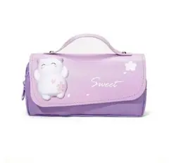 猫 桜 紫❤︎ゆめかわ♪ ペンケース ポーチ 筆箱 筆入れ 小物入れ 小物ケース
