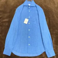 【未使用•タグ付 ✨】FAIRFAX ホリゾンタルカラー 長袖シャツ ブルーM