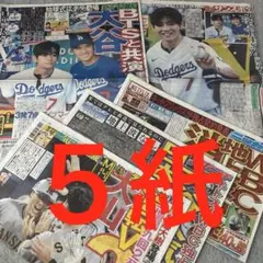BTS V テテ　テヒョン　大谷翔平　スポーツ新聞　５紙