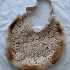☆最終価格☆【美品】NOLLEY´S ファー付きレースバッグ