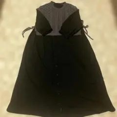 サマンサモスモス レースベスト付き3wayワンピース ブラック 黒