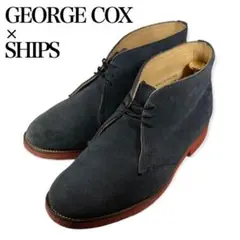 GEORGE COX×SHIPS JET BLUEスエードチャッカブーツ 英国製