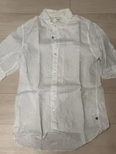 モルガンオム　メンズ　 ホワイト ドット柄 シャツ