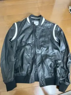 ZARA レザー スタジアムジャケット ブラック