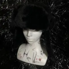 ウシャンカ帽　BLACK