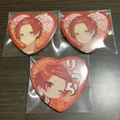 いれいす　りうら　ハート缶バッジ　3点セット　等身　デフォ