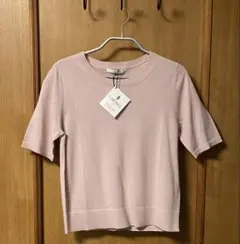 【新品タグ付】ANAYI アナイ 半袖ニット ピンク 38 トップス