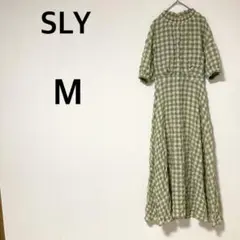 スライ SLY ロングワンピース 【M】ギンガムチェック Aライン 背中開き
