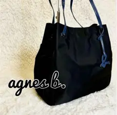 美品⭐︎agnes b. 黒 ナイロン トートバッグ