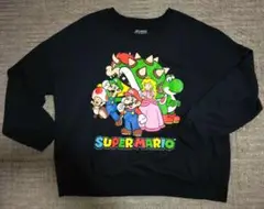 スーパーマリオ キャラクター裏起毛トレーナー XL 濃紺