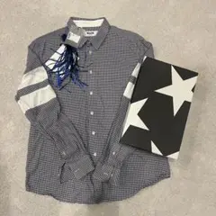 未使用　箱付きMSGM ブルーチェックシャツ　ユニセックス　サイズ42