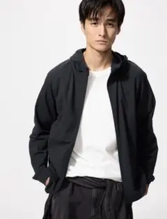 UNIQLO ドライEXUVカットフルジップパーカー　黒　ブラック　ユニクロ